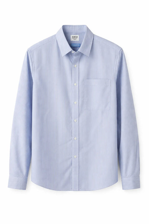 Celio Men's Blue /Lined White Shirt | Celio in Lebanon