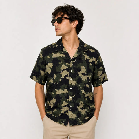 Redefined Rebel Men's Multi Green  RRRodney Short Sleeve Shirt| Redefined Rebel  in Lebanon
