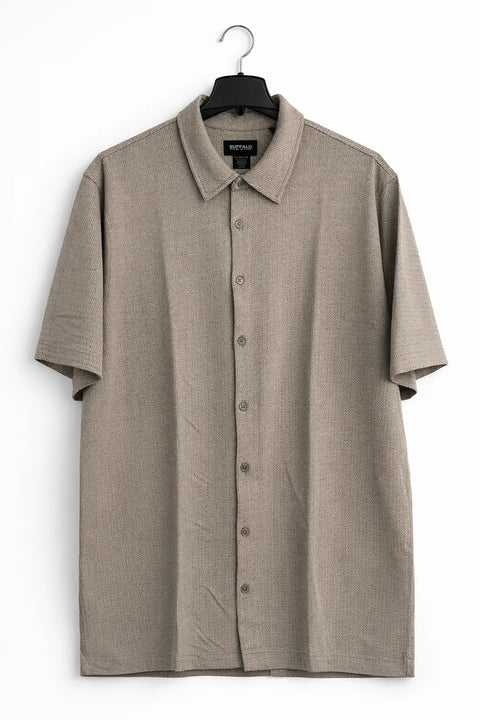 Buffalo David Bitton Men’s Tan Short Sleeve Relaxed Fit Shirt | Buffalo David Bitton In Lebanon
