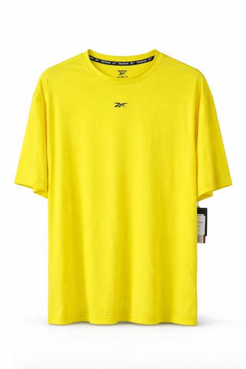 Reebok Men's Yellow TS AC Solid Move Tee T-Shirt | Reebok in Lebanon