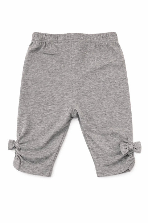 Ativo Baby Girl's Grey Legging With Ankle Bow | Ativo In Lebanon