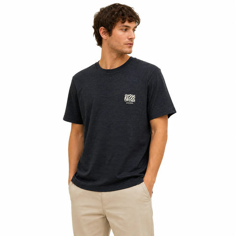 Jack & Jones Men's Navy Fine-Striped Graphic T-Shirt | Jack & Jones in Lebanon