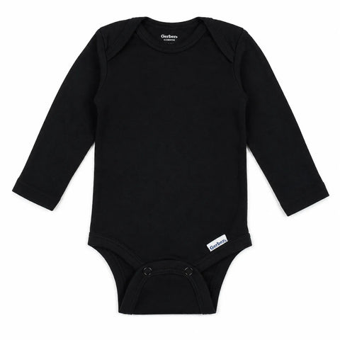 Gerber Baby's Black Long Sleeves Cotton Bodysuits | Gerber In Lebanon