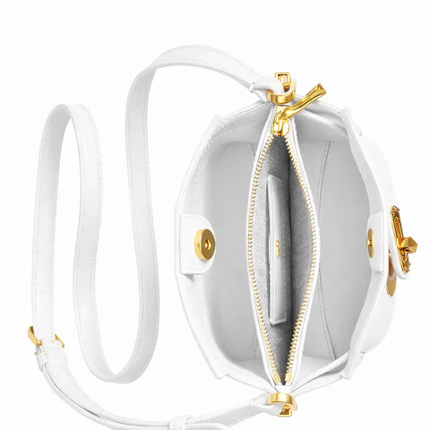Donna Karan New York Women's White Leather Bridgehampton Mini Crossbody Bag | Donna Karan In Lebanon