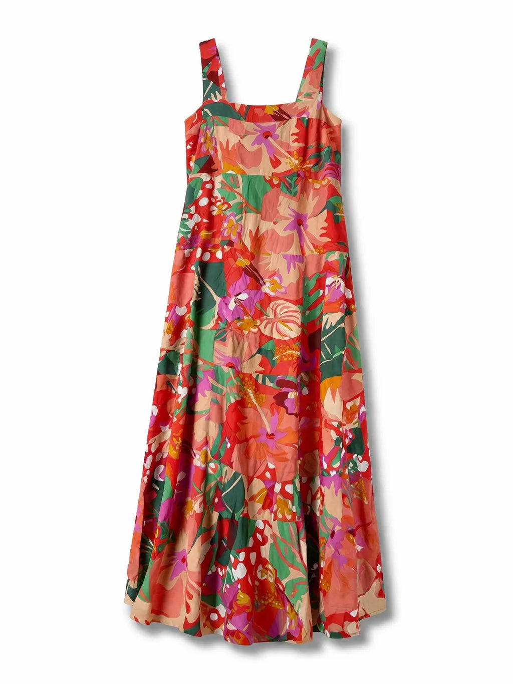 Colorful floral dress on a white background