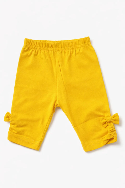 Ativo Baby Girl's Yellow Bow-Detail Capri Leggings | Ativo In Lebanon
