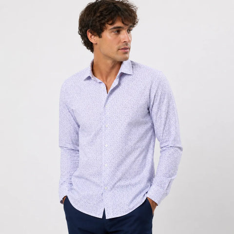 Kenneth Cole Reaction Men's White Printed Regular Fit Long Sleeve Shirt | Kenneth Cole Reaction In Lebanon