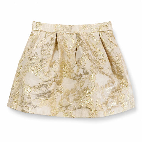 La Martina Girl's Gold Floral Skirt | La Martina In Lebanon