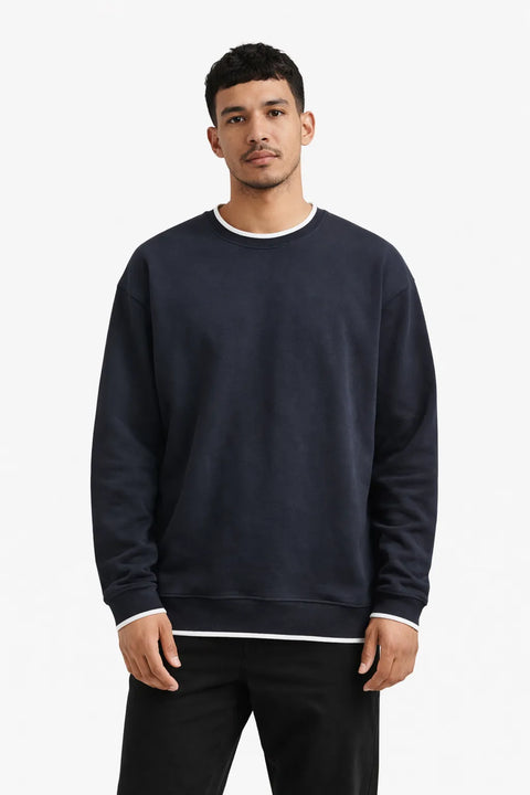 Celio Men's Dark Gray Crew Neck Long Sleeve Sweatshirt|Celio In Lebanon