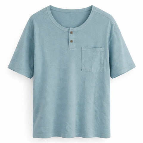 Cat & Jack Boy's Aqua Blue Short Sleeve Relaxed Fit Henley T-Shirt | Cat & Jack in Lebanon