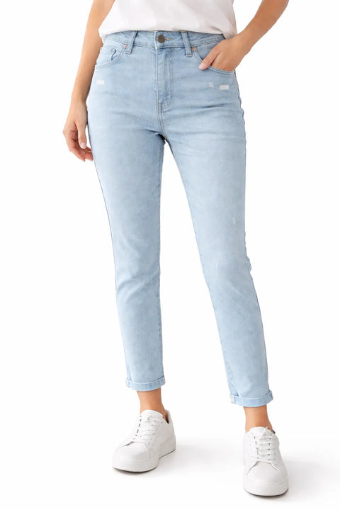 Lee Women's Blue High-Rise Regular Tapered Mom Jeans | Lee in Lebanon