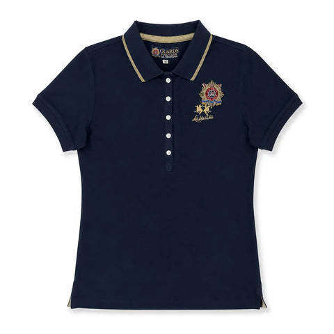 La Martina Women's Navy Stretch Piqué Logo Polo Shirt | La Martina In Lebanon