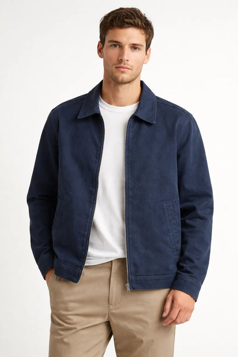 Celio Men's Navy Cotton Jacket | Celio In Lebanon