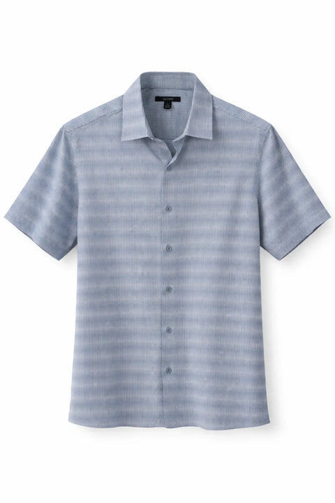 Alfani Men's Blue Fog Textured Stripe Shirt  | Alfani in Lebanon