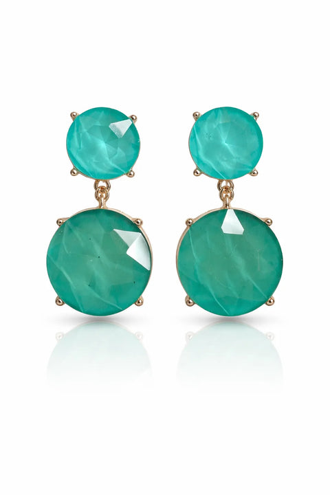 On 34th Women's Gold-Tone Stone Double Drop  Earrings |  On 34th in Lebanon