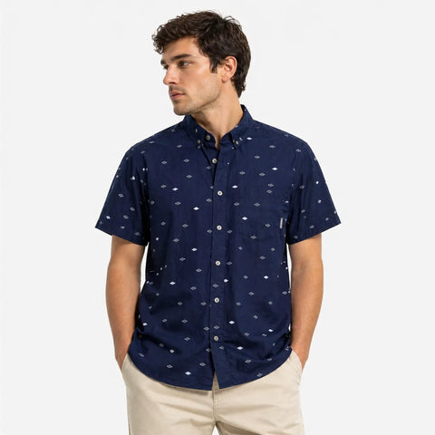 Eddie Bauer Men's Navy with White Print Shirt | Eddie Bauer in Lebanon