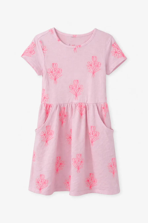 Cat & Jack Girl's Pink Bouquet Short Sleeve Knit Dress   | Cat & Jack in Lebanon