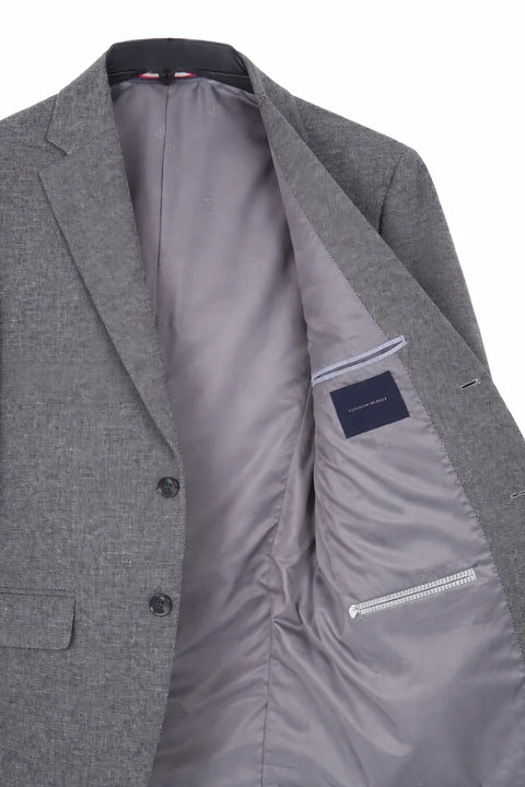Tommy Hilfiger Men's Grey Solid Weave Modern-Fit Flex Stretch Blazer | Tommy Hilfiger In Lebanon