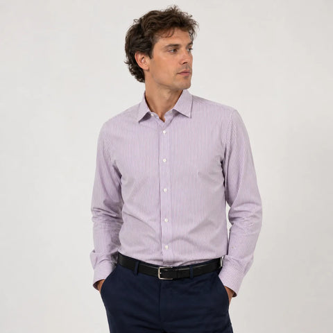 Banana Republic Men's White & Purple Slim Fit Shirt | Banana Republic In Lebanon