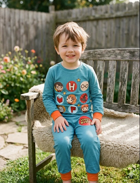Harry Potter Boy's Blue Printed Pajama Set 2 Pieces | Harry Potter In Lebanon