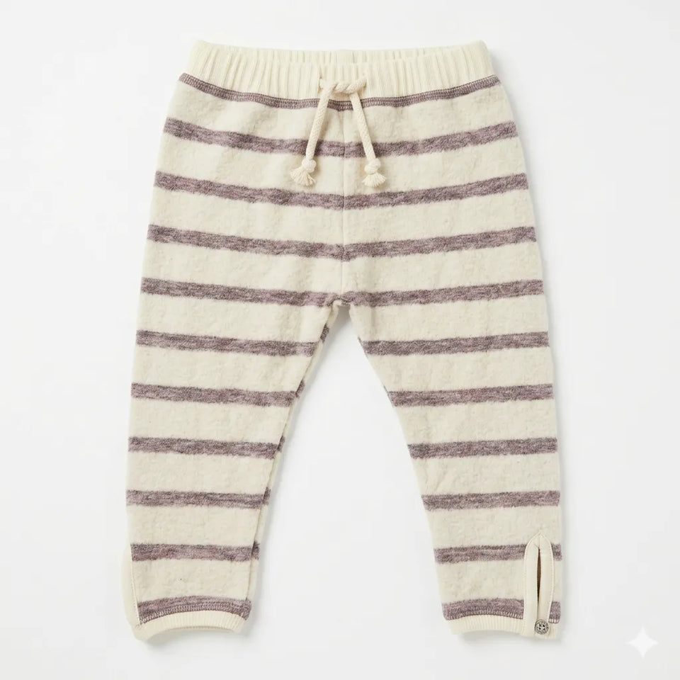 Zara Baby Girl's Cream & Purple Striped Sweatpants | Zara In Lebanon