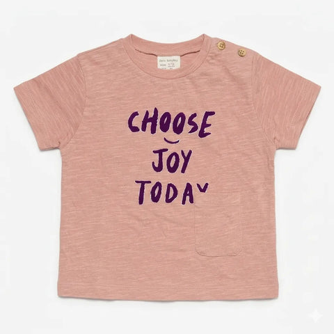 Zara Baby Boy's Rose "Choose Joy Today" Graphic T-Shirt | Zara In Lebanon