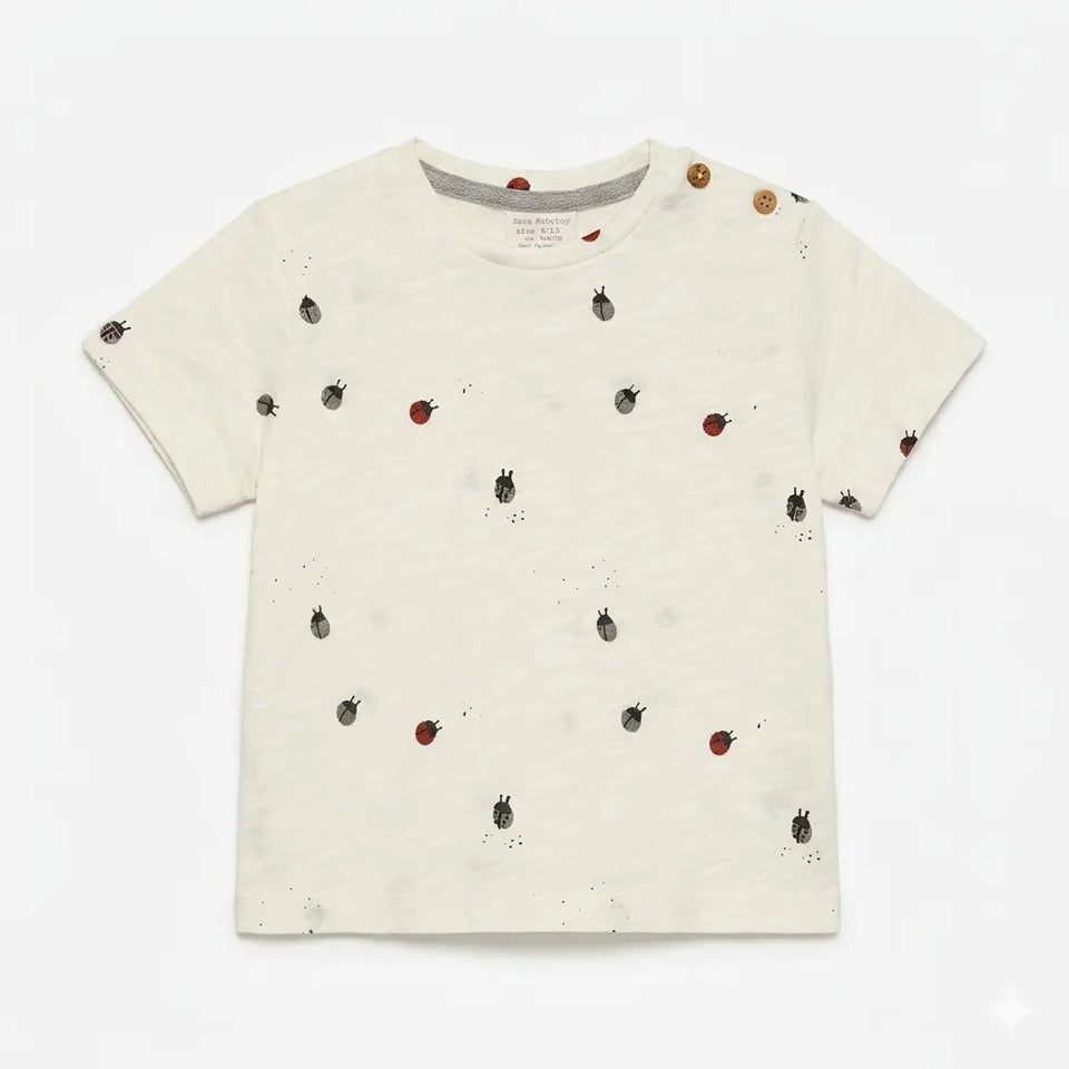 Zara Baby Girl's Off White All Over Ladybug Print T-Shirt | Zara In Lebanon