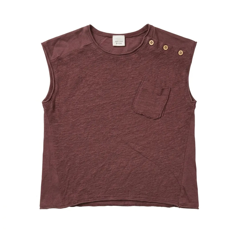Zara Baby Boy's Mauve Tank Top With Chest Pocket | Zara In Lebanon