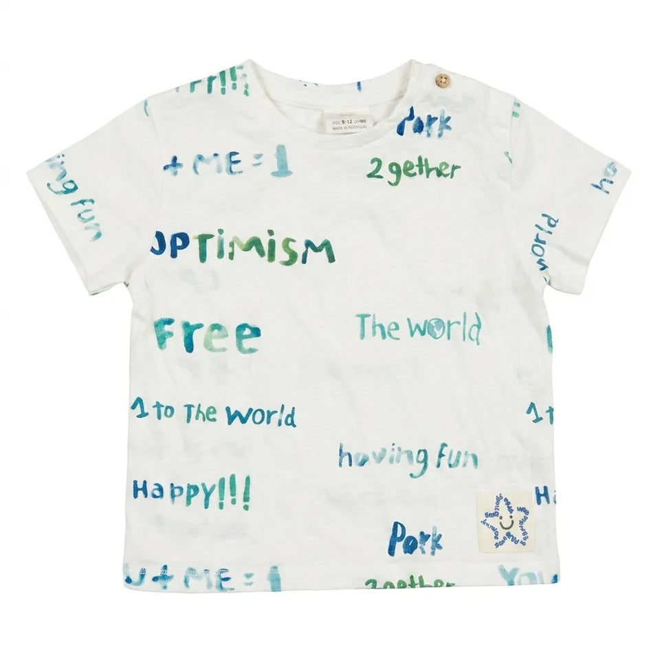 Zara Baby Boy's White All Over Graffiti Print Cotton T-Shirt | Zara In Lebanon