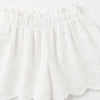 Zara Baby Girl's White Eyelet Lace Elastic Waist Short| Zara In Lebanon