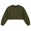 Zara Women's Olive Green Cropped Sweatshirt   |Zara In Lebanon