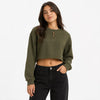 Zara Women's Olive Green Cropped Sweatshirt   |Zara In Lebanon