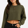 Zara Women's Olive Green Cropped Sweatshirt   |Zara In Lebanon