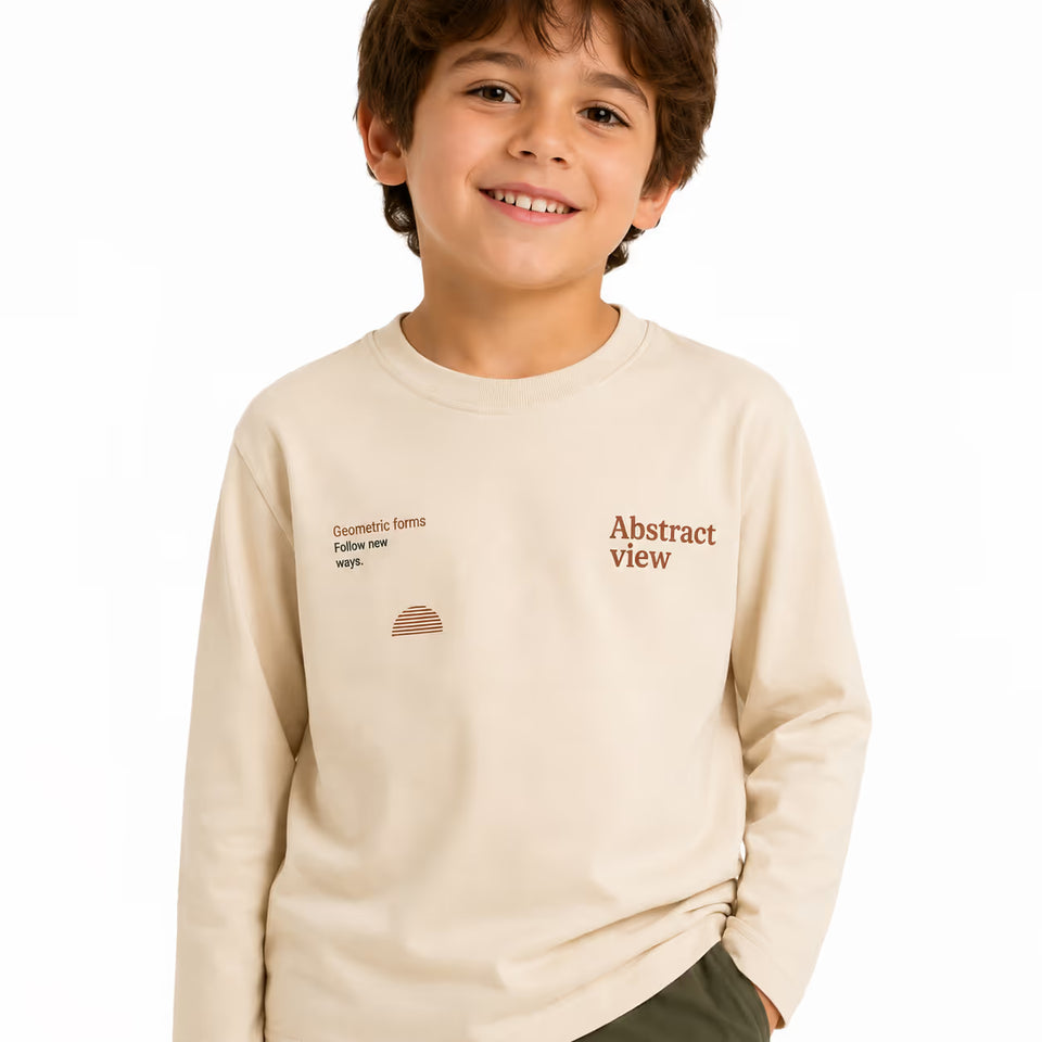 Zara Boy's Cream Chest Print Blouses | Zara In Lebanon