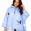 Dedoles Women's Light Blue Printed Hooded Raincoat | Dedoles In Lebanon