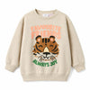 Zara Girl's Beige Favorite Friends Tiger Graphic Long Sleeve Pullover Sweatshirt|Zara In Lebanon