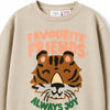 Zara Girl's Beige Favorite Friends Tiger Graphic Long Sleeve Pullover Sweatshirt|Zara In Lebanon
