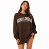 Zara Women's Brown Printed Oversized Sweatshirt Dress | Zara In Lebanon