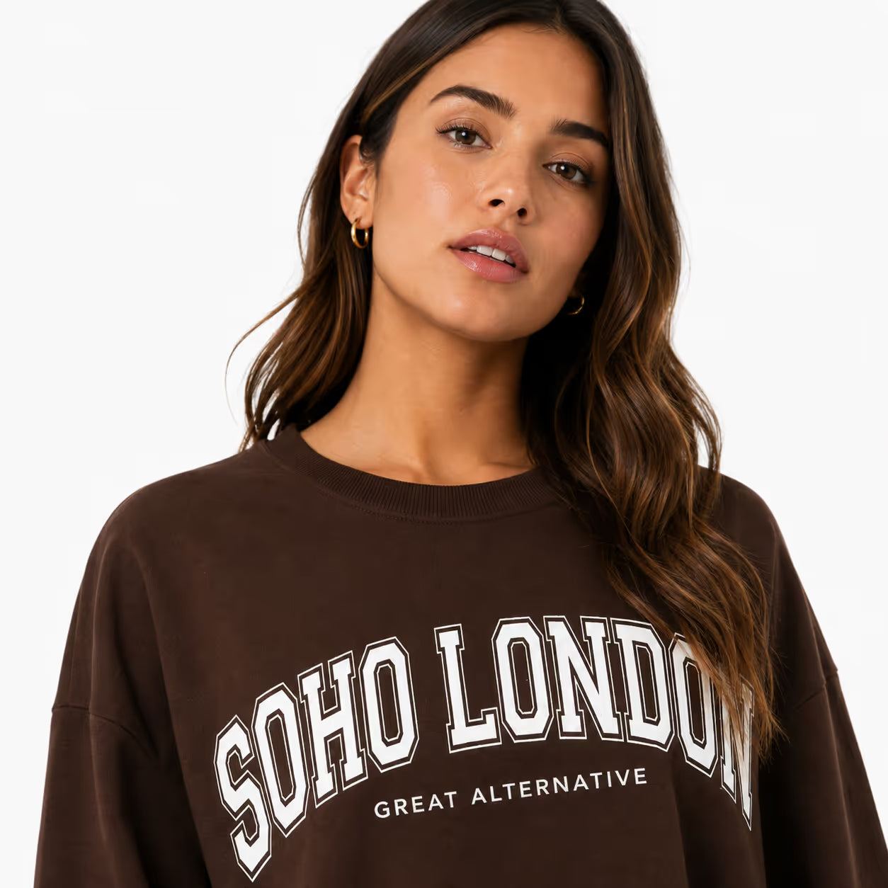 Zara Women's Brown Printed Oversized Sweatshirt Dress | Zara In Lebanon