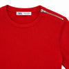 Zara Women's Red Ribbed Long Sleeve Blouse | Zara In Lebanon