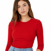 Zara Women's Red Ribbed Long Sleeve Blouse | Zara In Lebanon