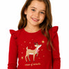 Sinsay Girl's Red Deer Printed Long Sleeve Blouse