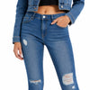 Levi's Women's Navy 721 High-Rise Ripped Skinny Jeans |Levi's In Lebanon