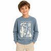 Zara Boy's Blue With Graphic Printed Long Sleeve Blouse    |Zara In Lebanon