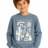 Zara Boy's Blue With Graphic Printed Long Sleeve Blouse    |Zara In Lebanon