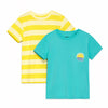 Sinsay Boy's Turquoise & Yellow Striped 2 Pack T-Shirt