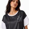 Emporio Armani Women's White /Black Logo Chiffon-layer  T-shirt | Emporio Armani in Lebanon