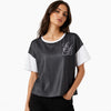 Emporio Armani Women's White /Black Logo Chiffon-layer  T-shirt | Emporio Armani in Lebanon