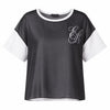 Emporio Armani Women's White /Black Logo Chiffon-layer  T-shirt | Emporio Armani in Lebanon