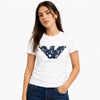 Emporio Armani Women's White Logo Print Regular Fit  T-shirt | Emporio Armani in Lebanon